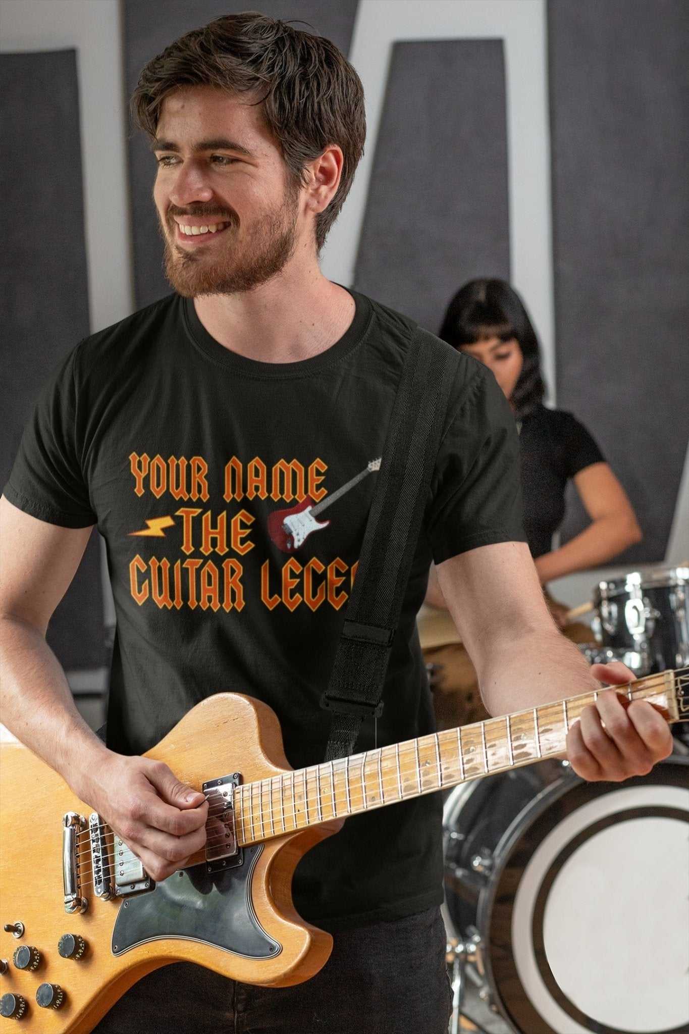 Personalised Guitarist T-Shirt - Custom Name Funny Gift for Musicians UK T-Shirt