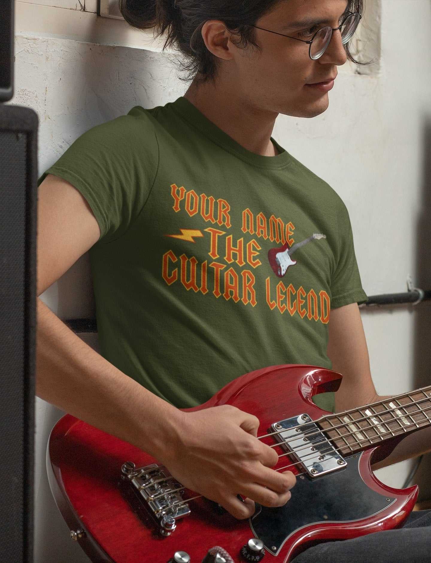 Personalised Guitarist T-Shirt - Custom Name Funny Gift for Musicians UK T-Shirt