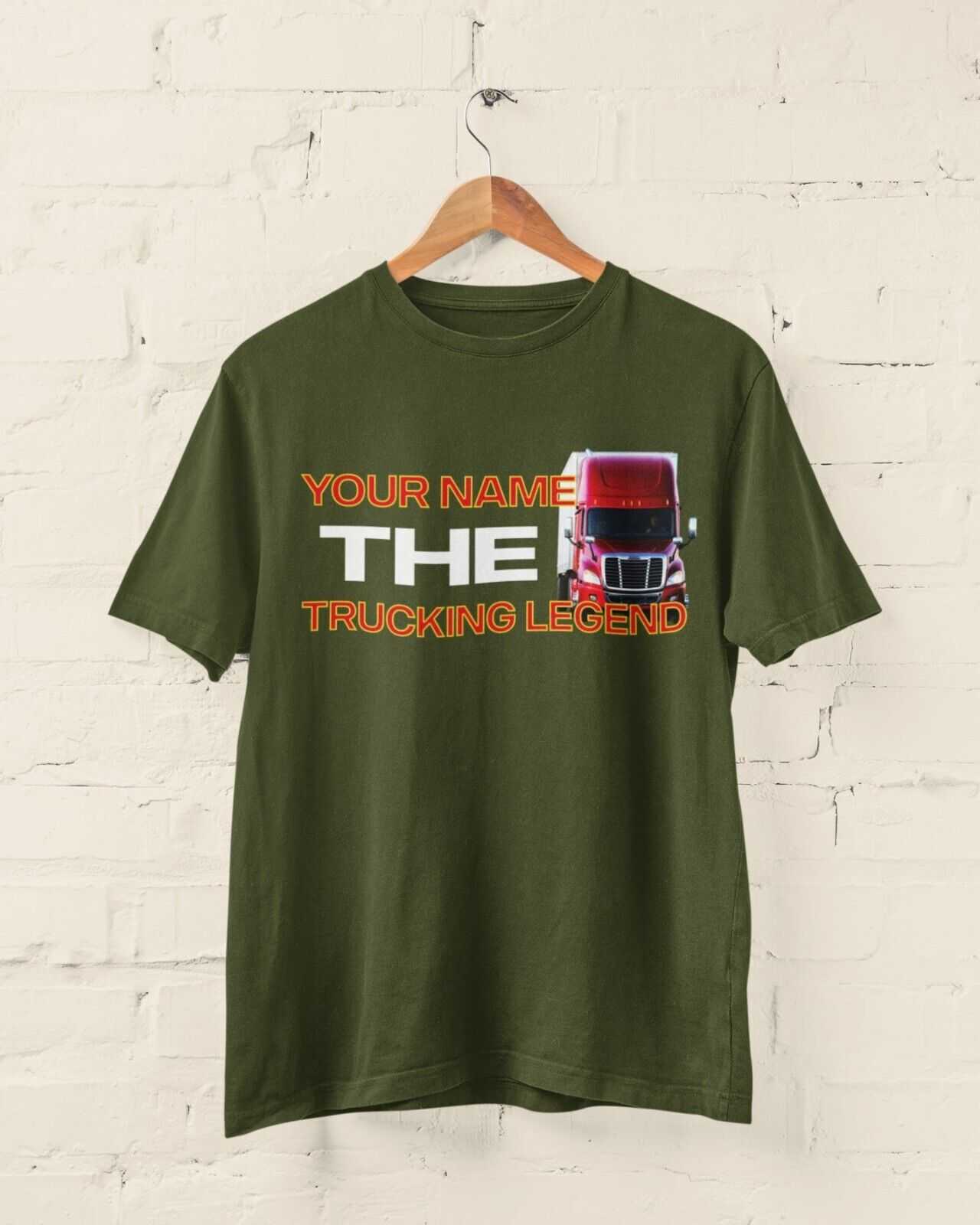 Personalised HGV Driver T-Shirt - Custom Name Funny Trucker Gift UK