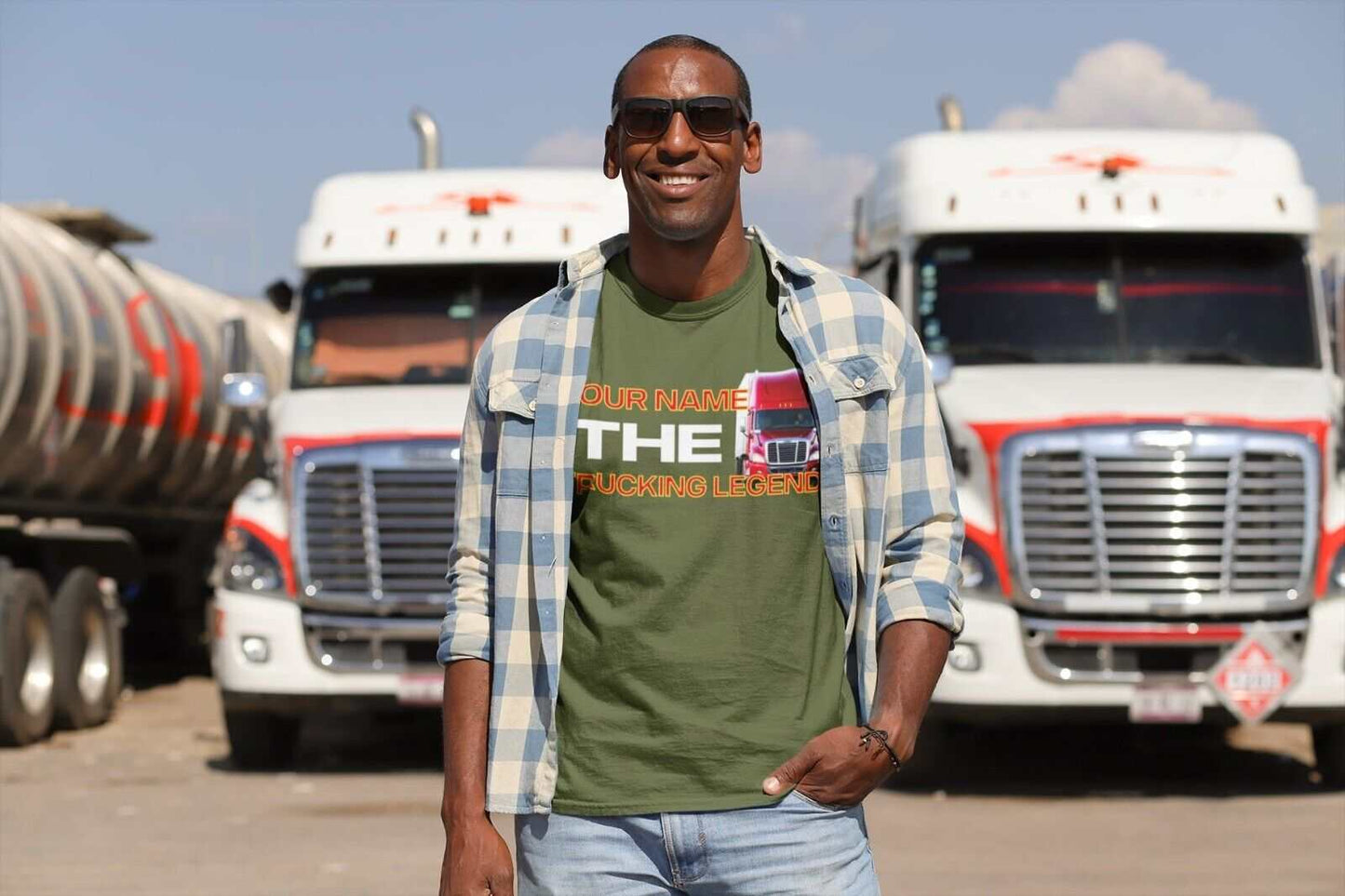 Personalised HGV Driver T-Shirt - Custom Name Funny Trucker Gift UK