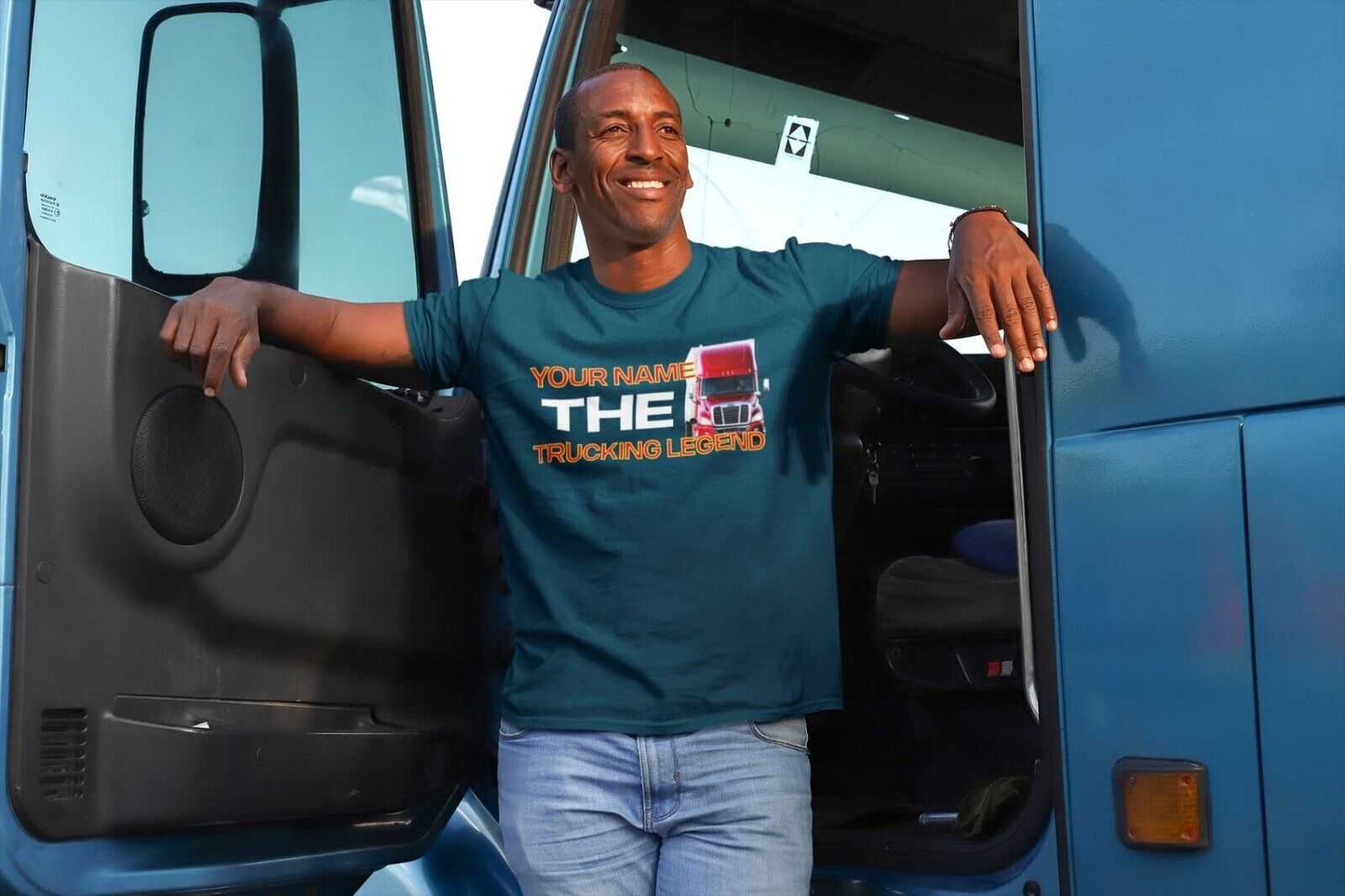Personalised HGV Driver T-Shirt - Custom Name Funny Trucker Gift UK