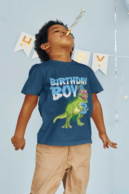 Personalised Kids' 3rd Birthday Dinosaur T-Shirt, supporting product image 1