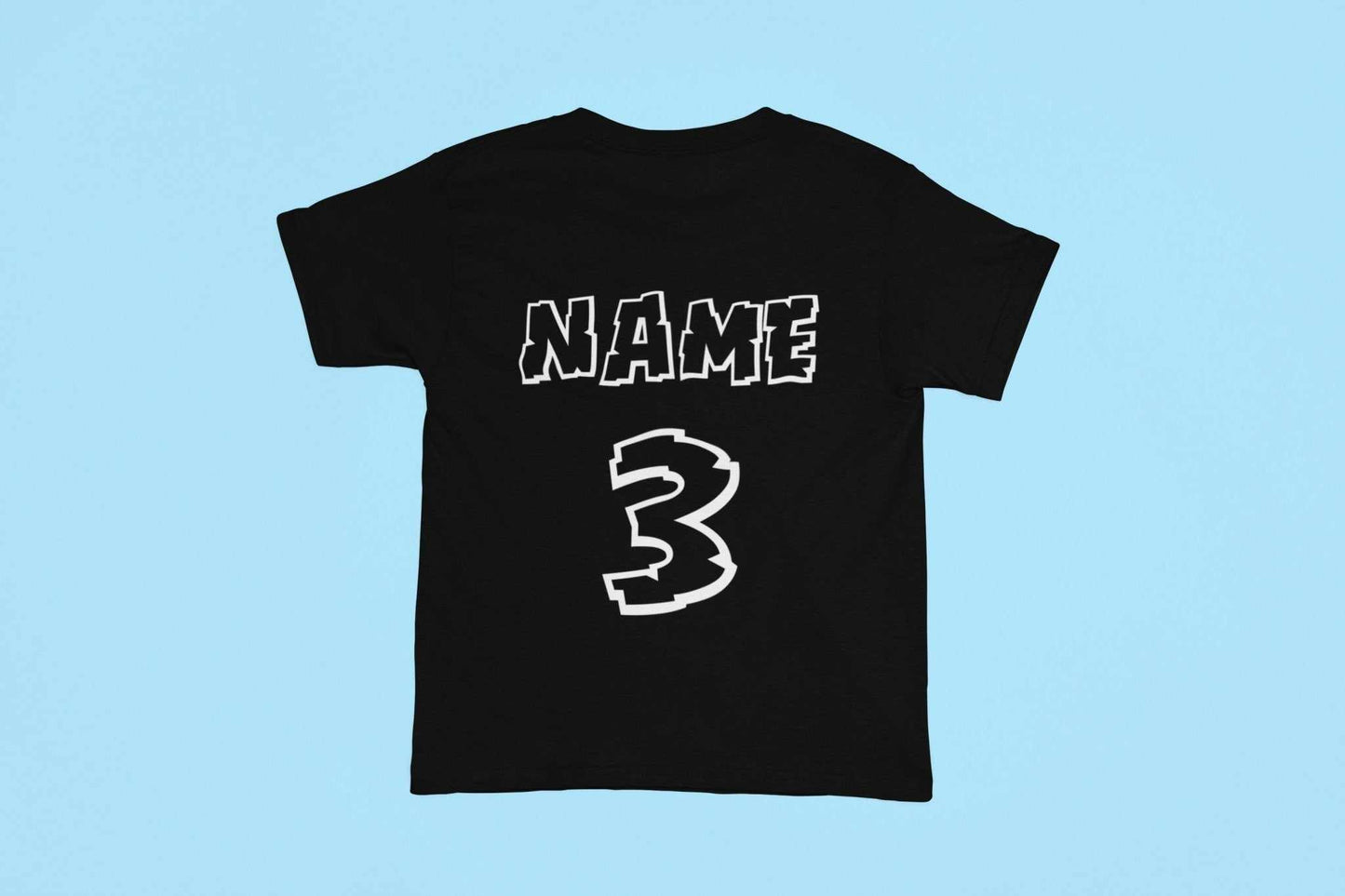 Personalised Kids' 3rd Birthday Dinosaur T-Shirt, personalisation example