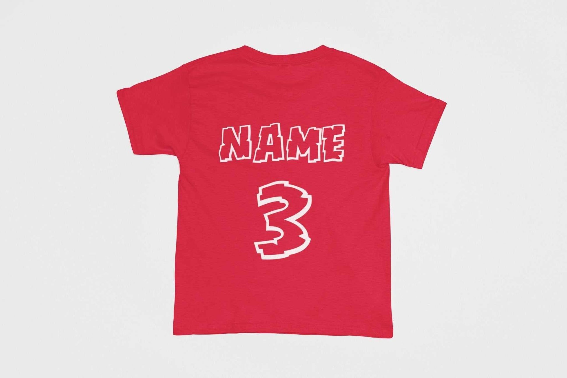 Galaxy Tees kids' T-shirt size guide for Personalised Kids' 3rd Birthday Dinosaur T-Shirt