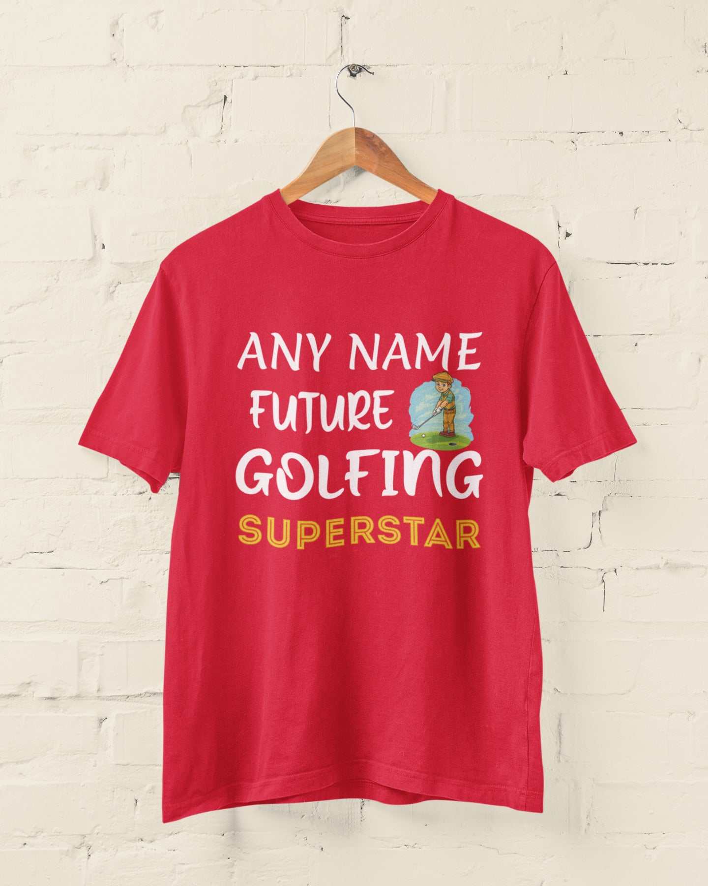 Personalised Kids''' Personalised Future Golfing Superstar T-Shirt - Custom Name Golf Gift T-Shirt