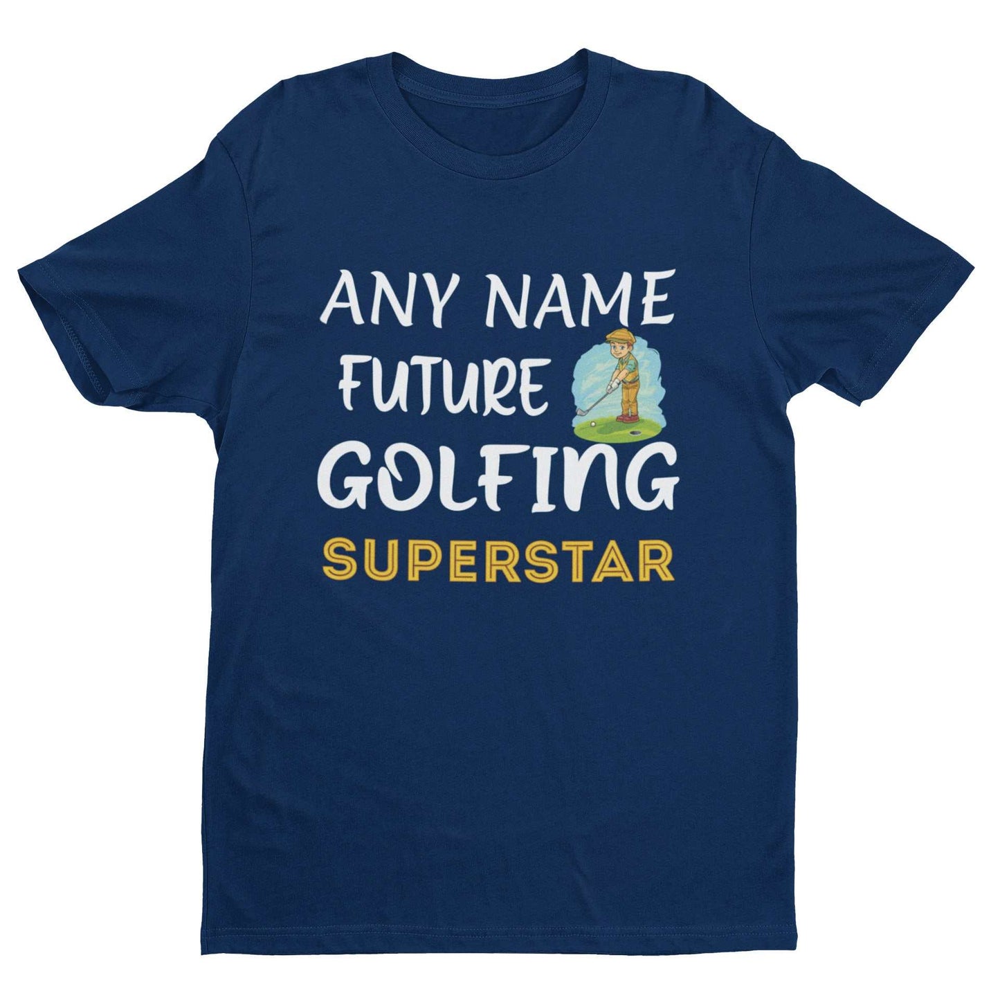 Personalised Kids''' Personalised Future Golfing Superstar T-Shirt - Custom Name Golf Gift T-Shirt