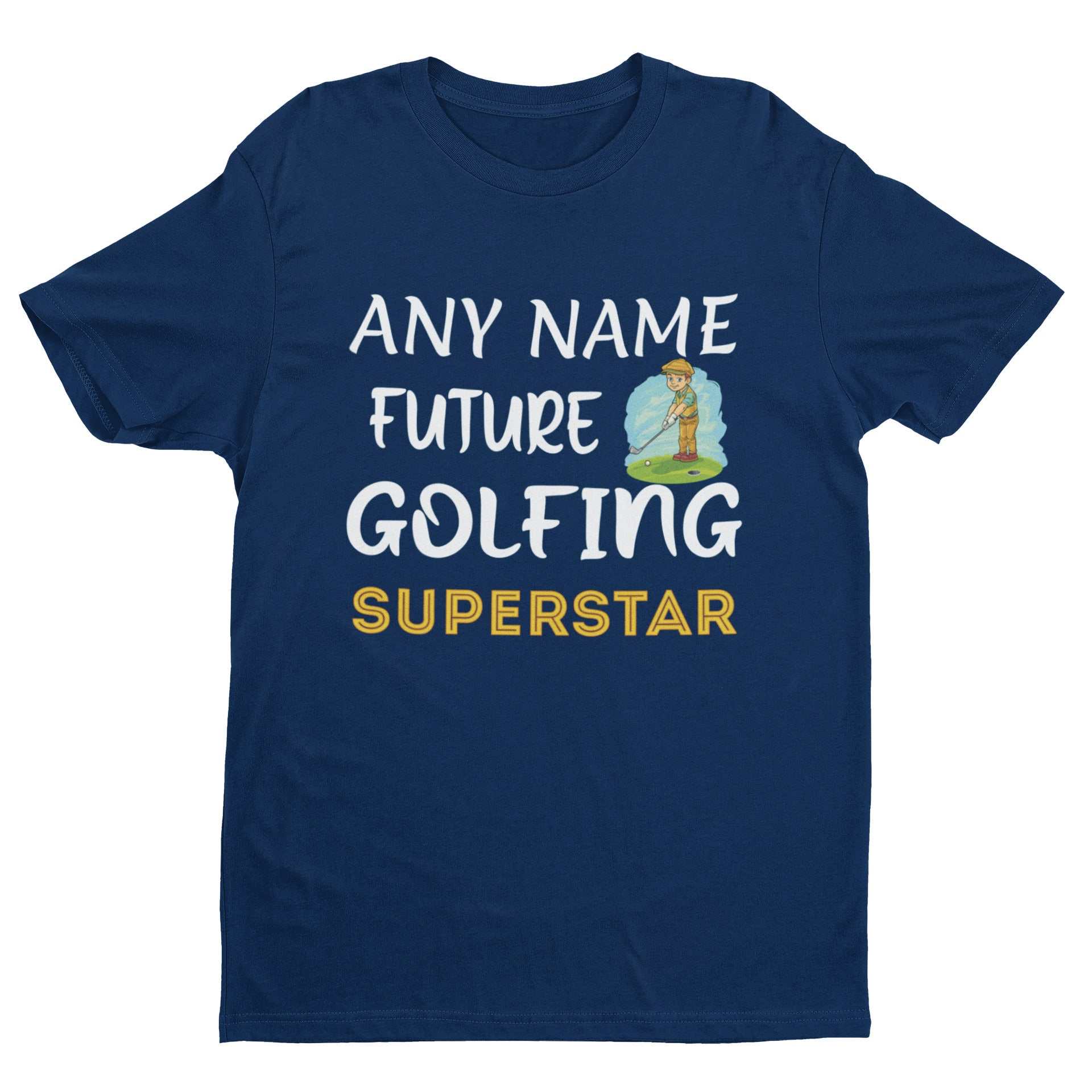 Personalised Kids''' Personalised Future Golfing Superstar T-Shirt - Custom Name Golf Gift T-Shirt