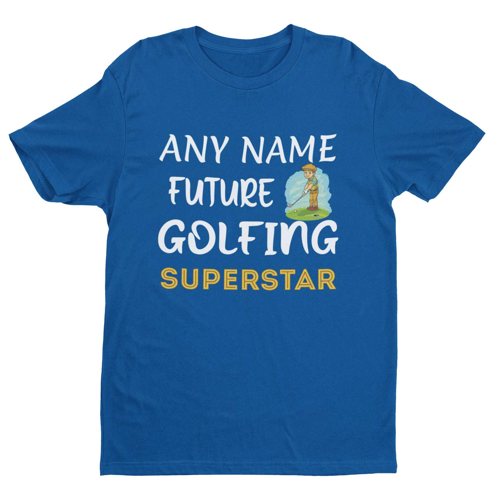 Personalised Kids''' Personalised Future Golfing Superstar T-Shirt - Custom Name Golf Gift T-Shirt