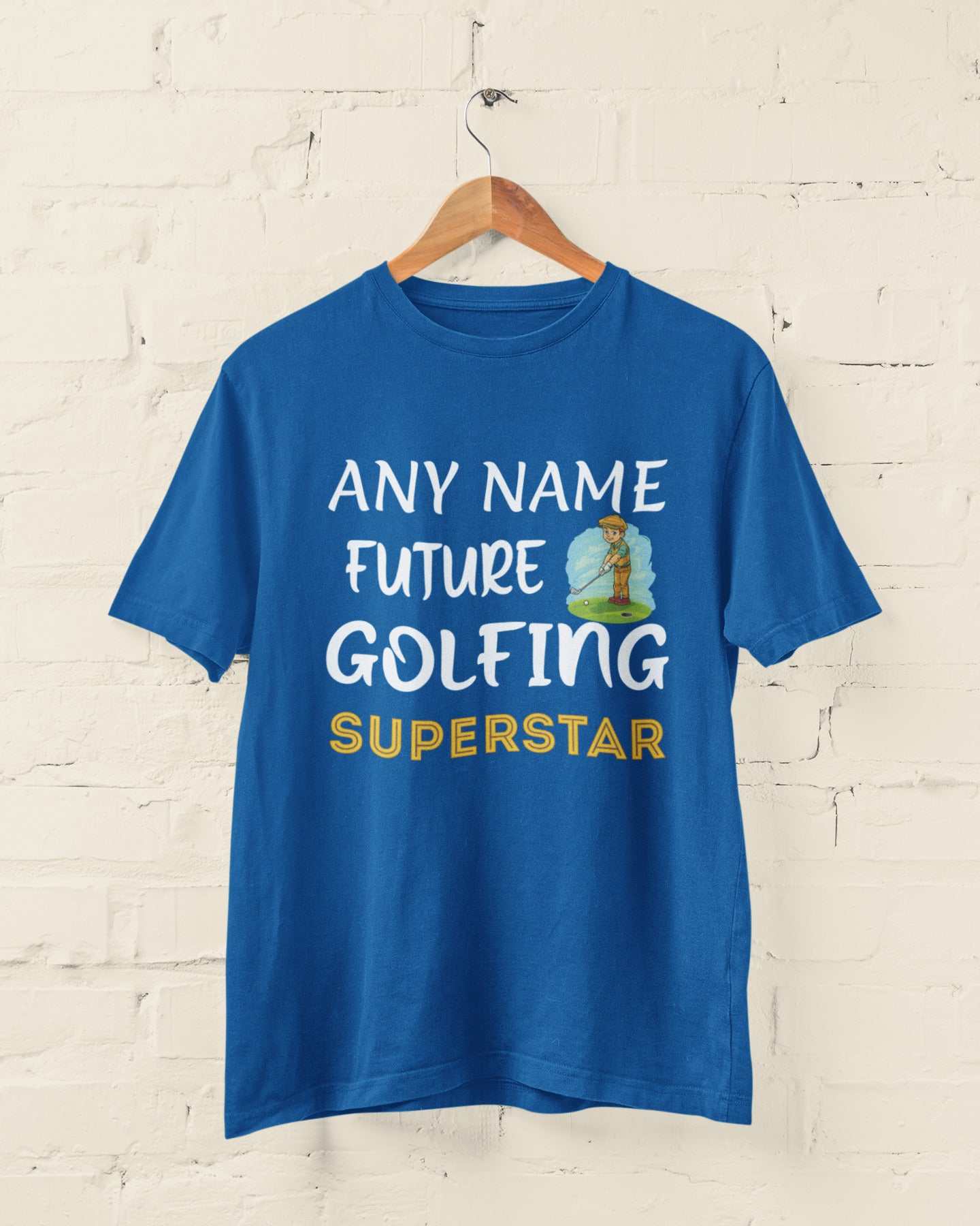 Personalised Kids''' Personalised Future Golfing Superstar T-Shirt - Custom Name Golf Gift T-Shirt