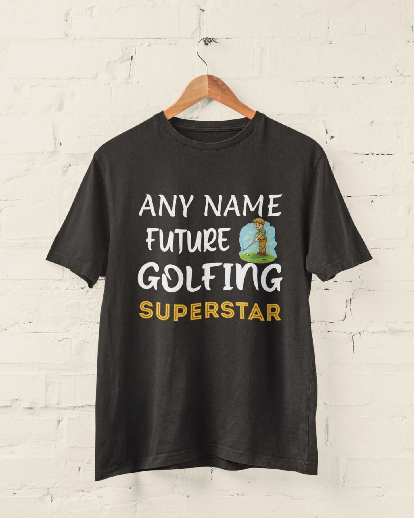 Personalised Kids''' Personalised Future Golfing Superstar T-Shirt - Custom Name Golf Gift T-Shirt