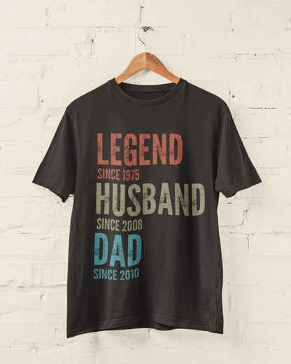 Personalised Legend Husband Dad T-Shirt - Fully Customisable Text & Dates T-Shirt Gift