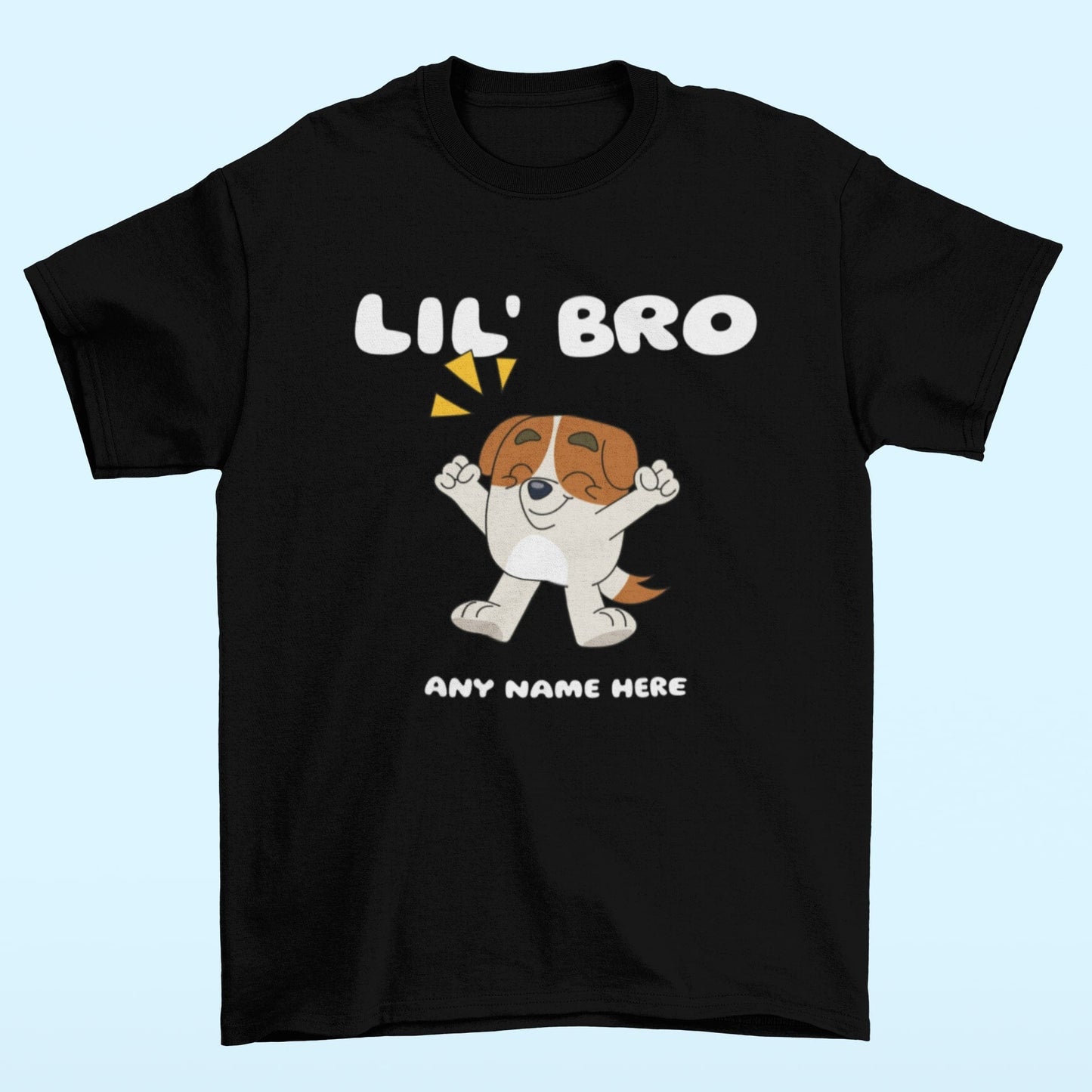 Bro Brother Cartoon stylePersonalised Little Bro Brother Cartoon style T-shirt Funny Dog Any Na