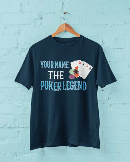 Personalised Poker T-Shirt - Custom Name Funny Gift for Card Players UK T-Shirt