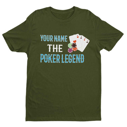 Personalised Poker T-Shirt - Custom Name Funny Gift for Card Players UK T-Shirt