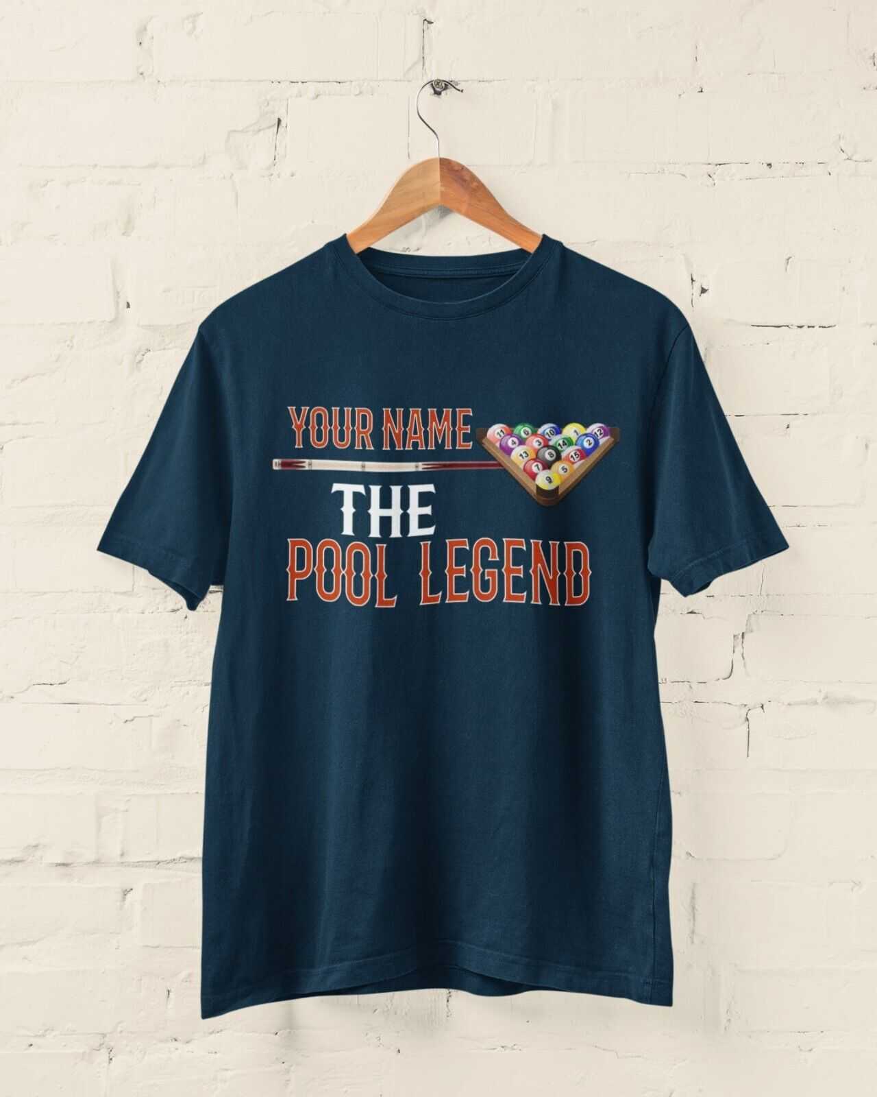 Personalised Pool T-Shirt YOUR NAME The POOL LEGEND Gift Player Pub Funny T-Shirt