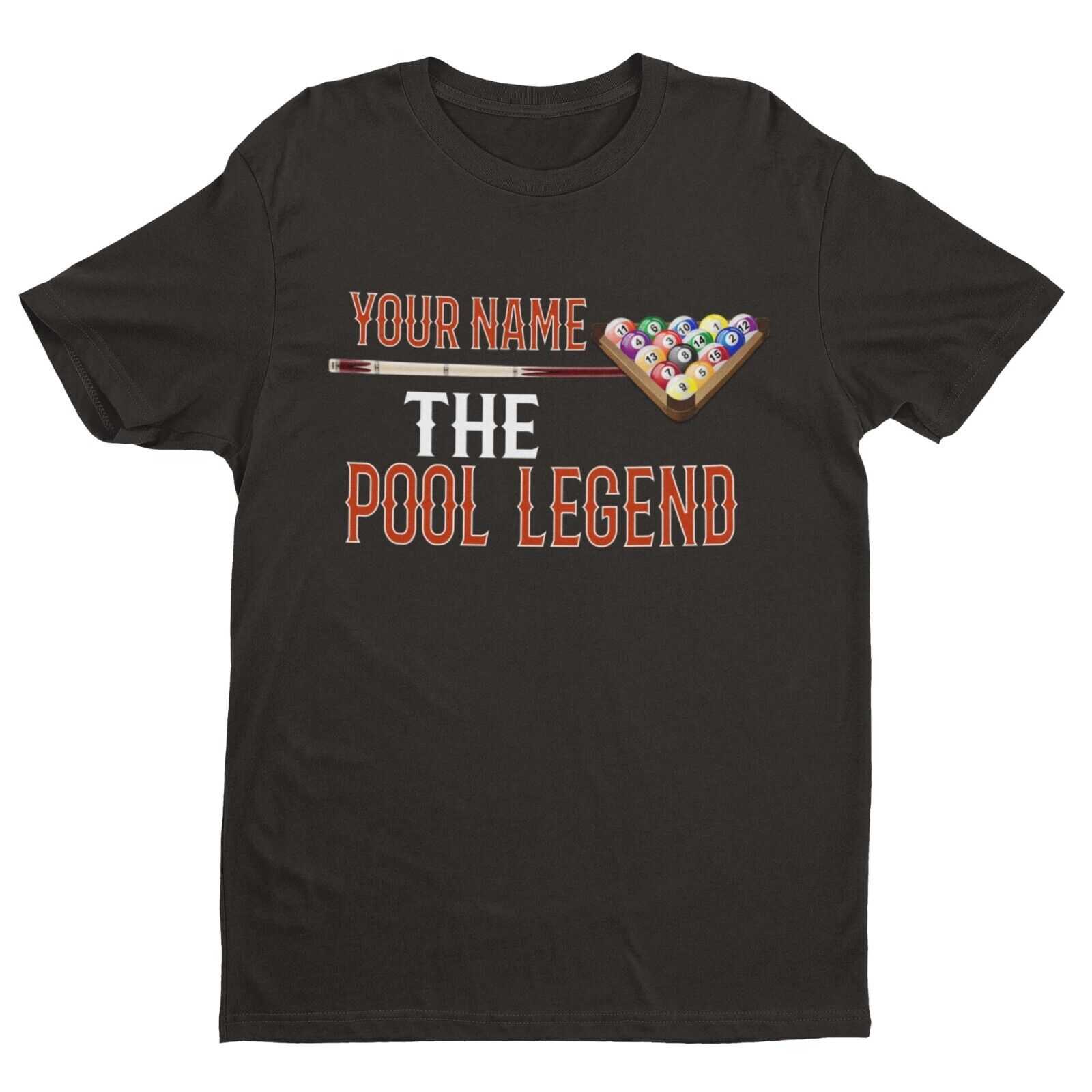 Personalised Pool T-Shirt YOUR NAME The POOL LEGEND Gift Player Pub Funny T-Shirt