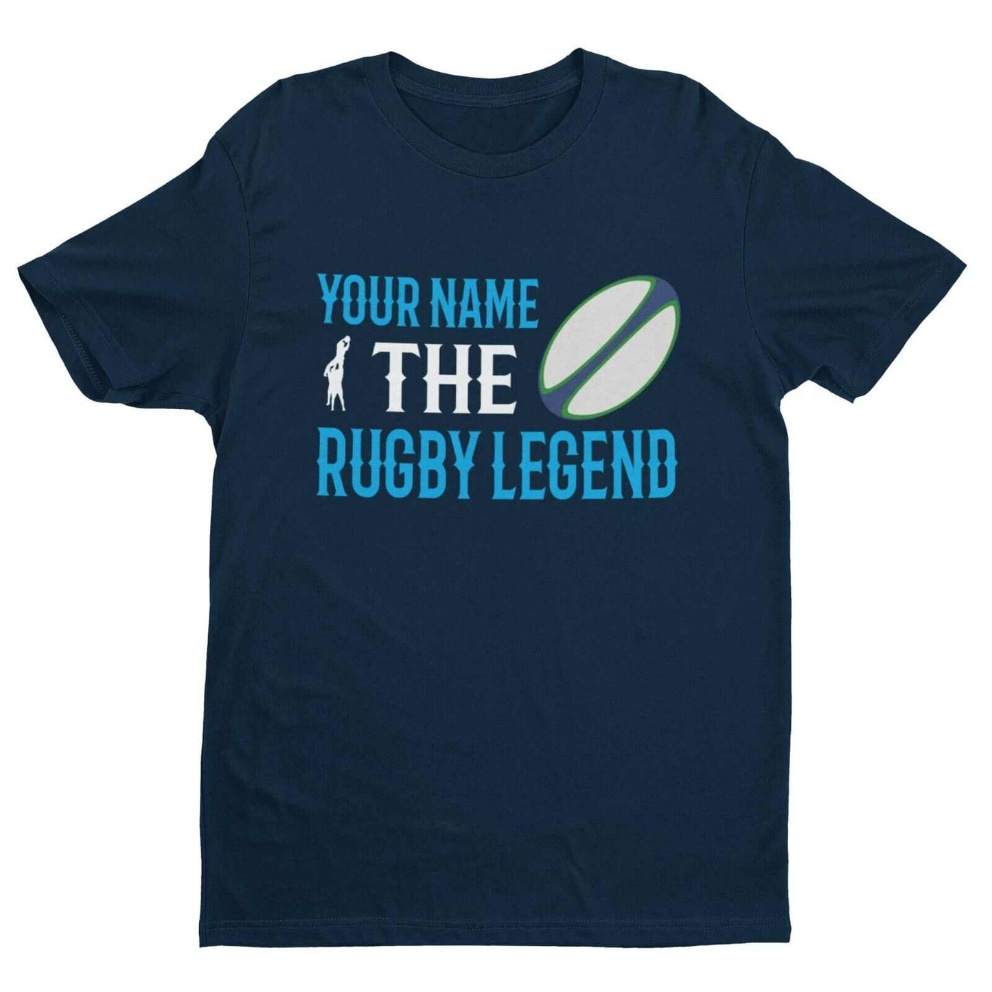 Personalised Rugby T-Shirt YOUR NAME The RUGBY LEGEND Gift For Player Fan T-Shirt