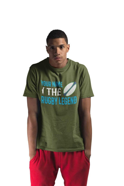 Personalised Rugby T-Shirt YOUR NAME The RUGBY LEGEND Gift For Player Fan T-Shirt