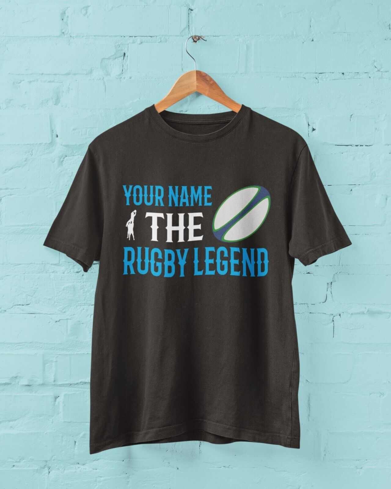 Personalised Rugby T-Shirt YOUR NAME The RUGBY LEGEND Gift For Player Fan T-Shirt