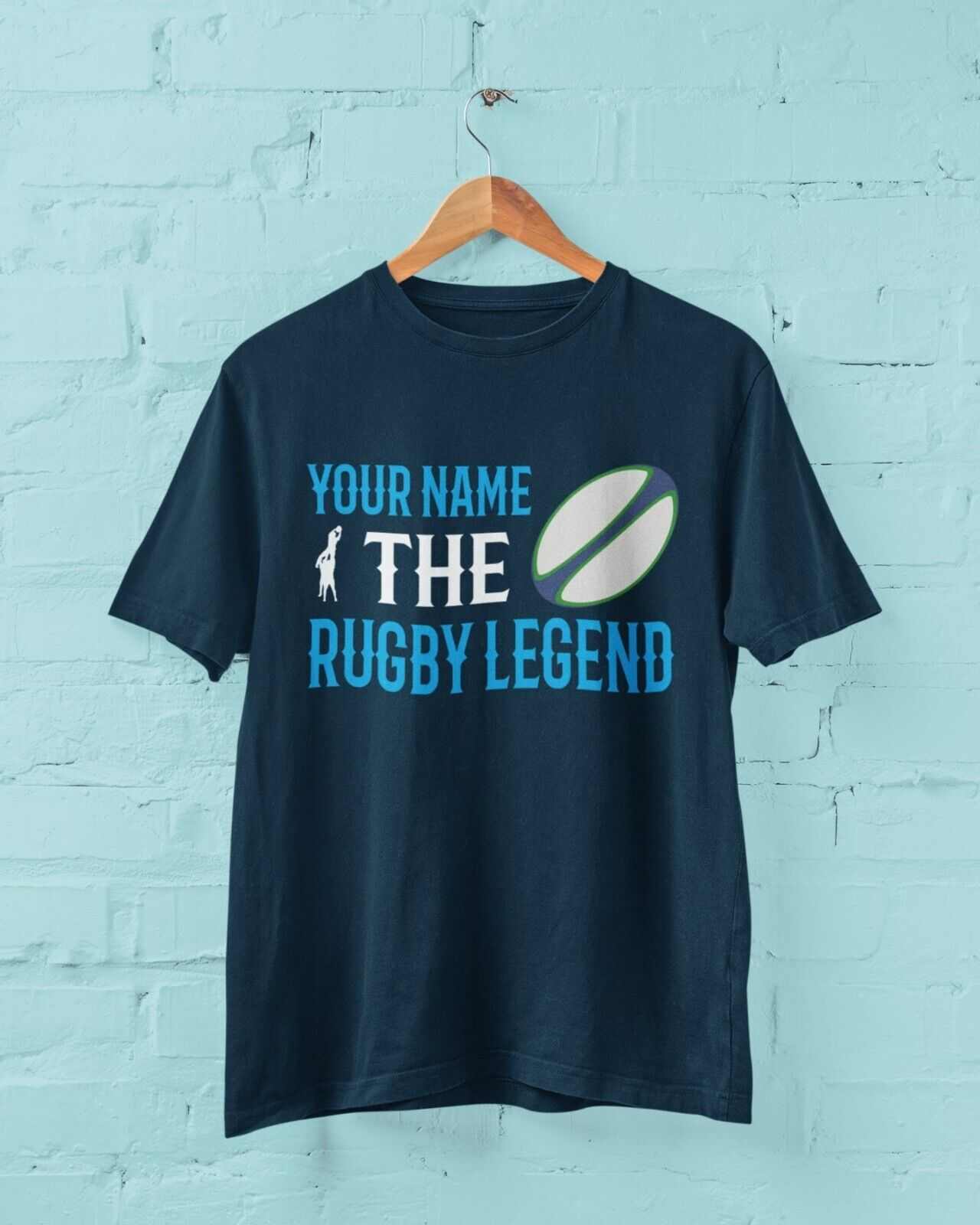Personalised Rugby T-Shirt YOUR NAME The RUGBY LEGEND Gift For Player Fan T-Shirt