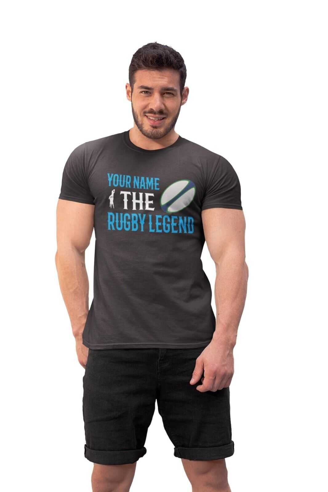 Personalised Rugby T-Shirt YOUR NAME The RUGBY LEGEND Gift For Player Fan T-Shirt