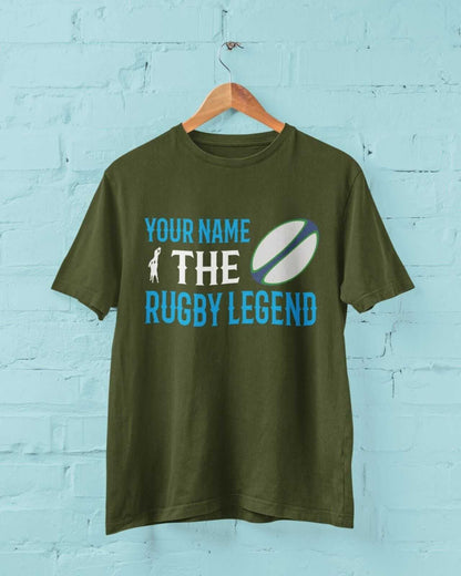Personalised Rugby T-Shirt YOUR NAME The RUGBY LEGEND Gift For Player Fan T-Shirt