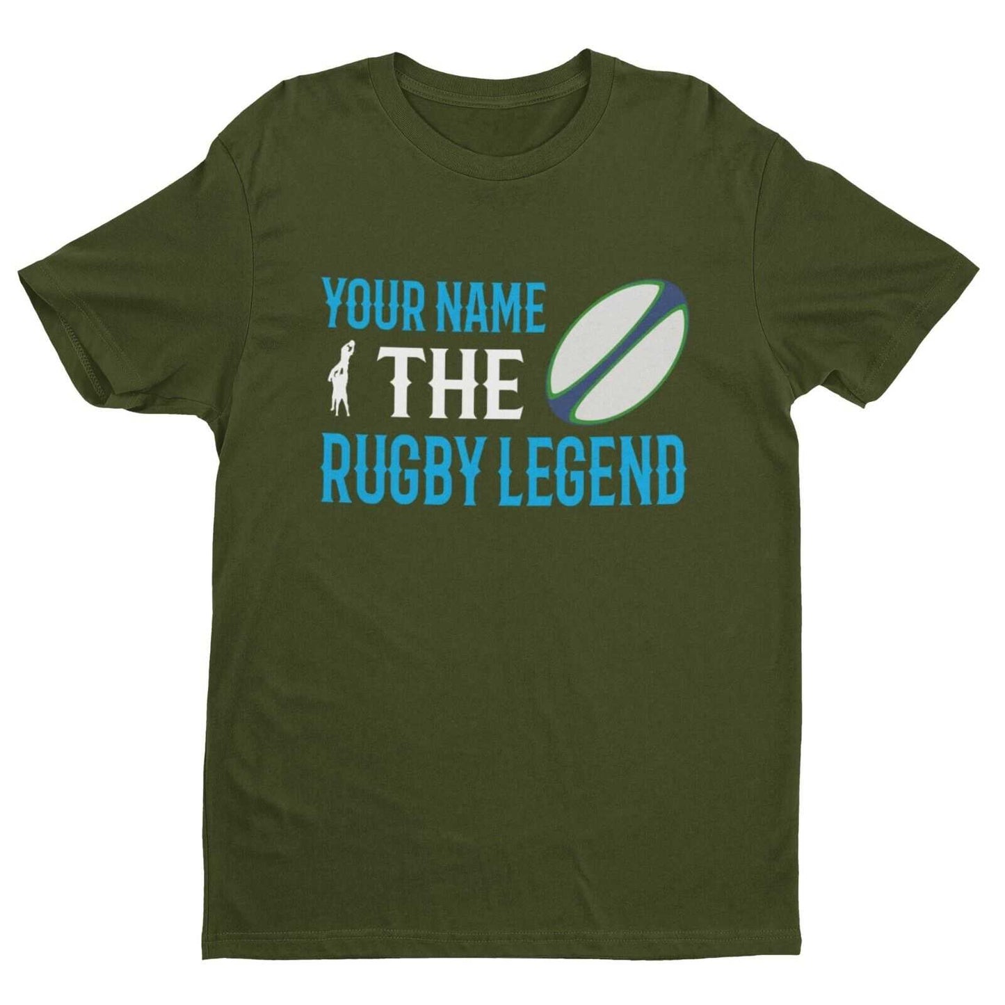 Personalised Rugby T-Shirt YOUR NAME The RUGBY LEGEND Gift For Player Fan T-Shirt