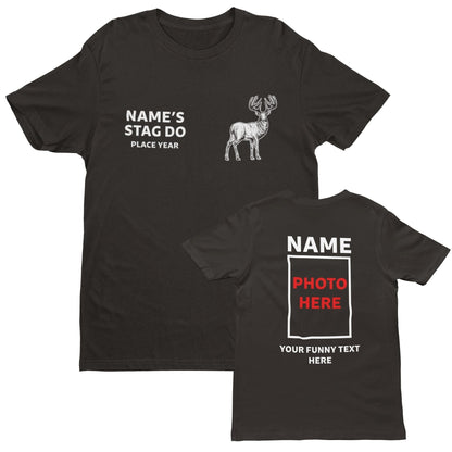 Personalised STAG DO T Shirts Photo Text Funny Customisable Novelty Best Man