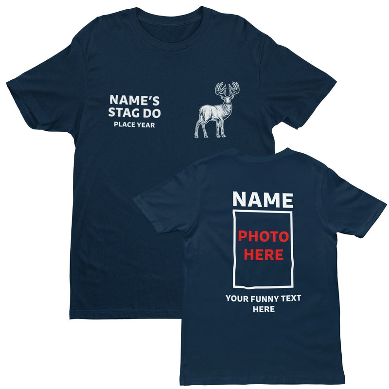 Personalised STAG DO T Shirts Photo Text Funny Customisable Novelty Best Man - Galaxy Tees