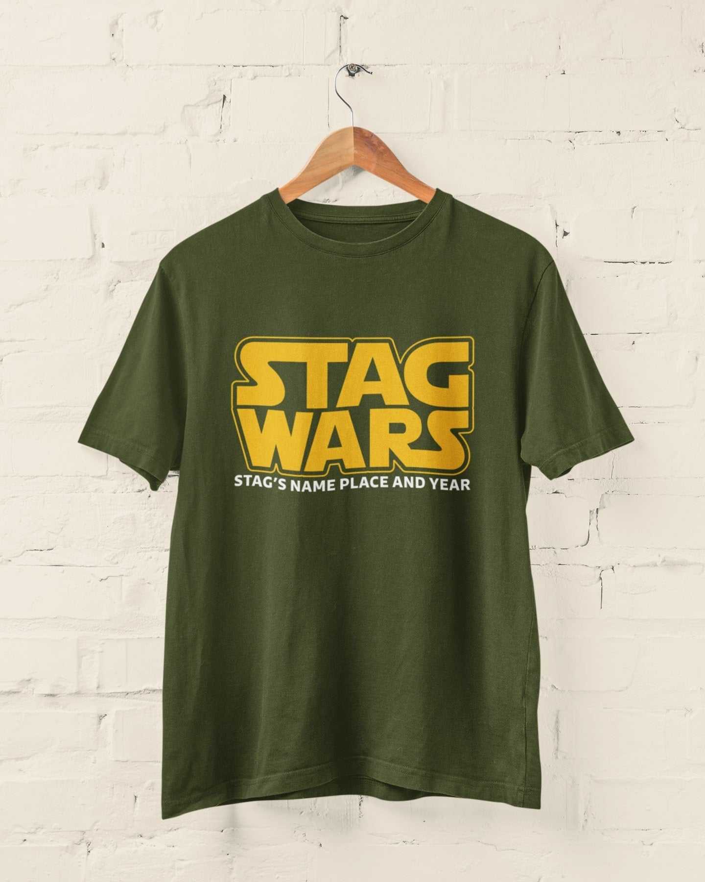 Personalised STAG WARS T-Shirt Custom Name of Groom / Place and Year of Party T-Shirt