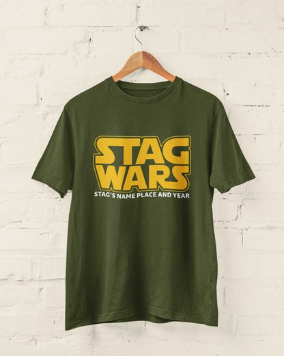 Personalised STAG WARS T-Shirt Custom Name of Groom / Place and Year of Party T-Shirt