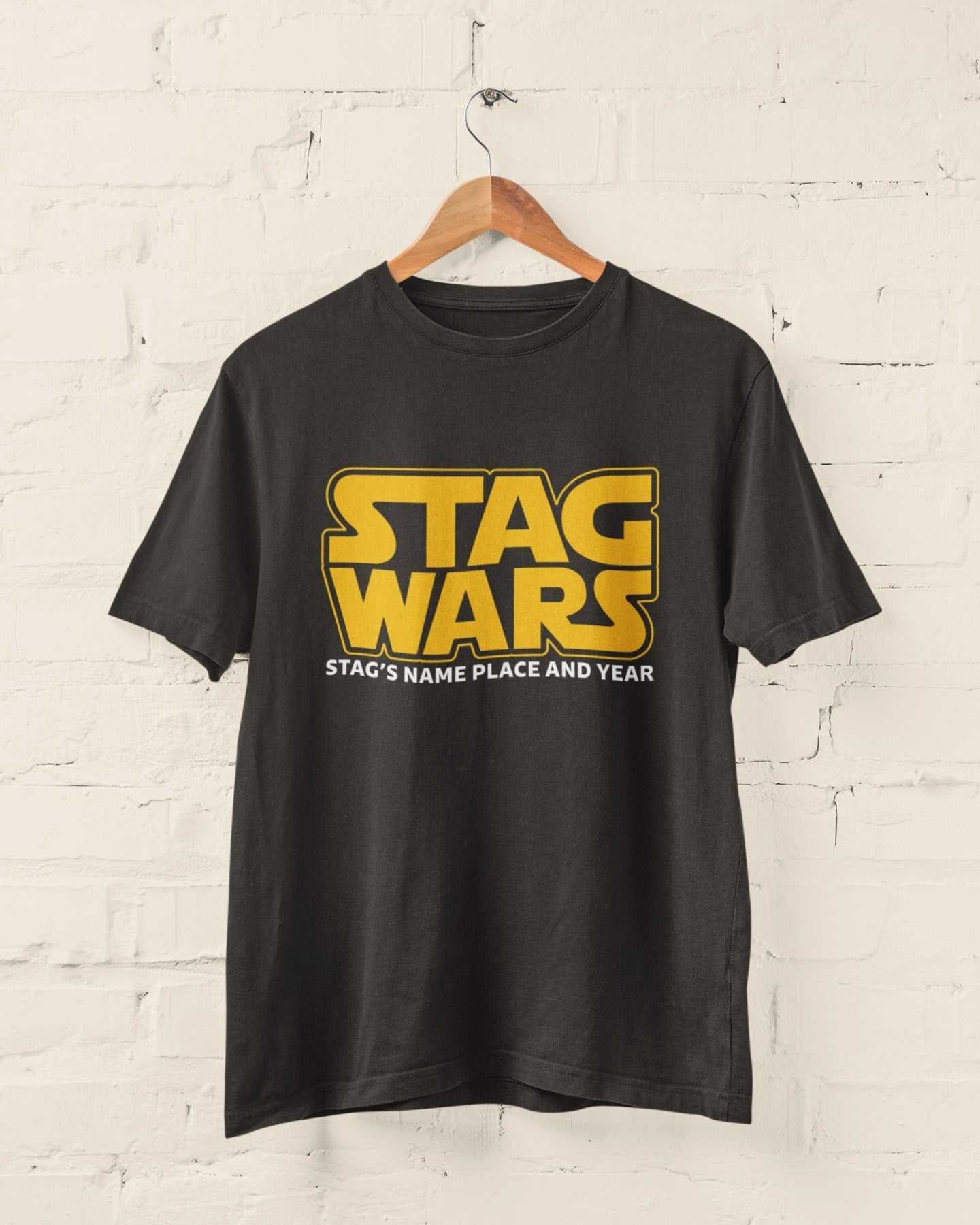 Personalised STAG WARS T-Shirt Custom Name of Groom / Place and Year of Party T-Shirt