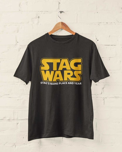 Personalised STAG WARS T-Shirt Custom Name of Groom / Place and Year of Party T-Shirt