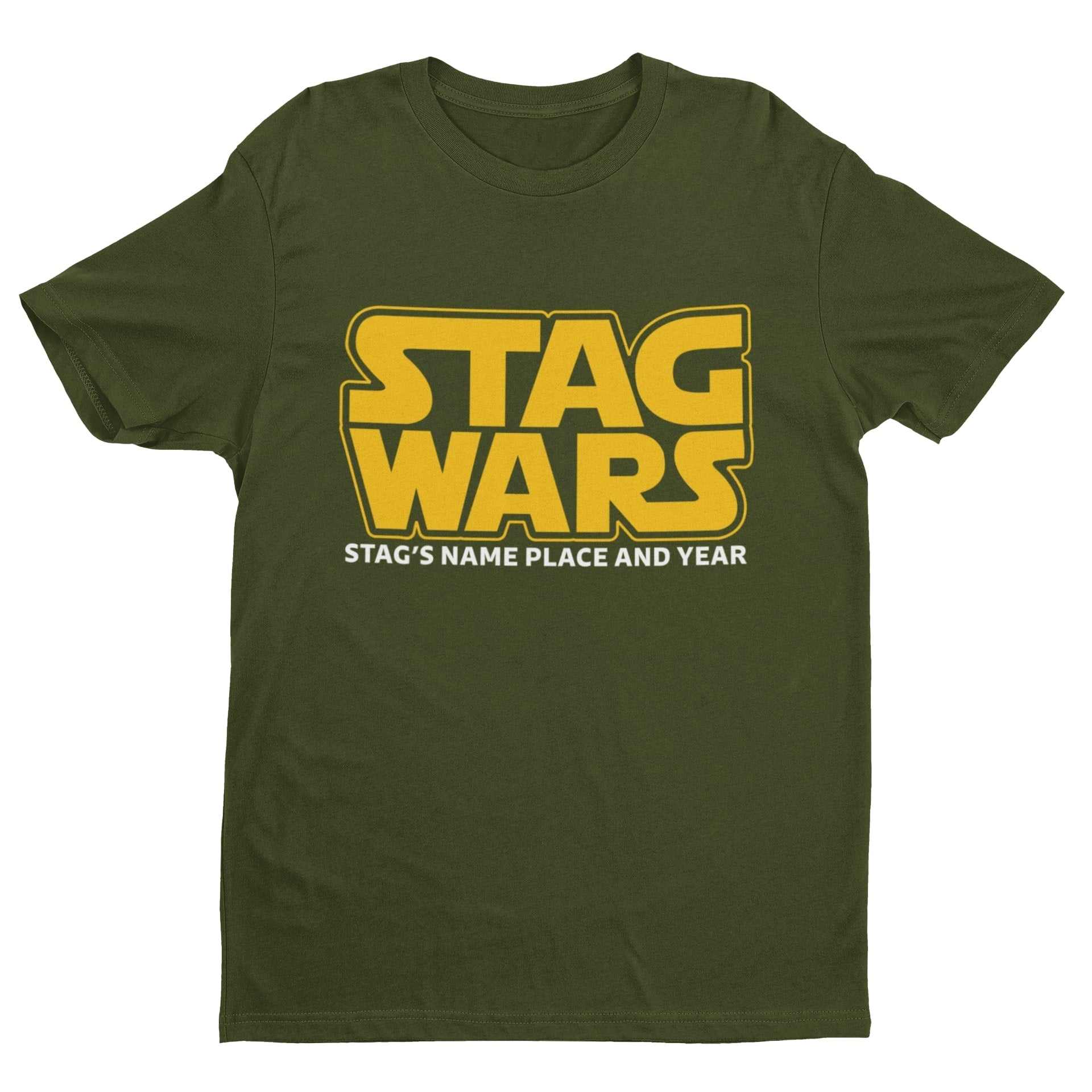 Personalised STAG WARS T-Shirt Custom Name of Groom / Place and Year of Party T-Shirt