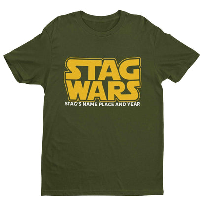 Personalised STAG WARS T-Shirt Custom Name of Groom / Place and Year of Party T-Shirt