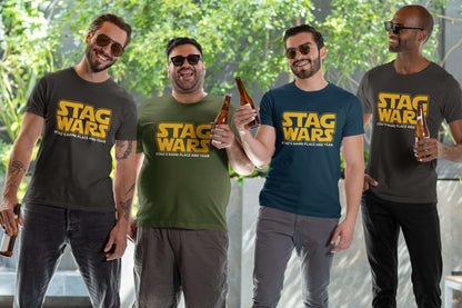 Personalised STAG WARS T-Shirt Custom Name of Groom / Place and Year of Party T-Shirt