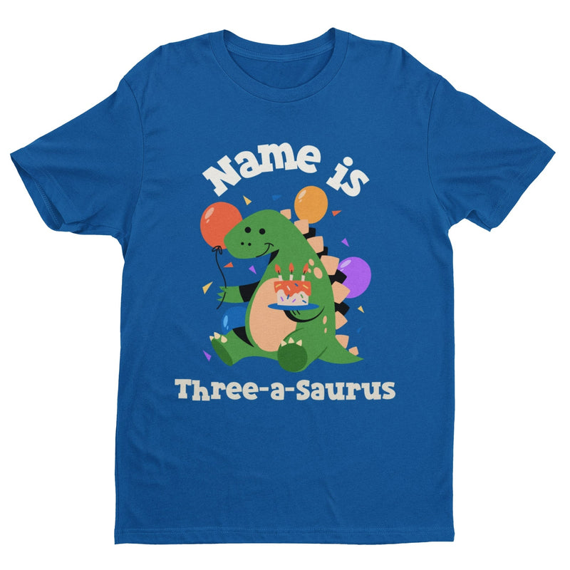 PERSONALISED Toddlers Dinosaur Birthday T Shirt Choose Any Name And Any Age - Galaxy Tees