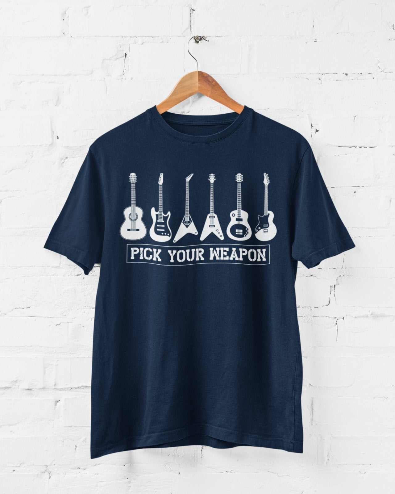 Pick Your Weapon Guitar T-Shirt Funny Musician Gift Guitarist Player Funny T-Shirt