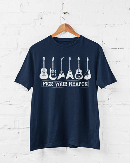 Pick Your Weapon Guitar T-Shirt Funny Musician Gift Guitarist Player Funny T-Shirt
