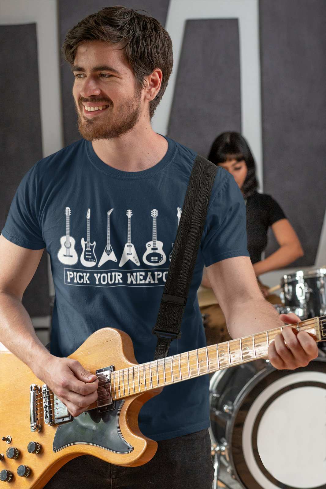 Pick Your Weapon Guitar T-Shirt Funny Musician Gift Guitarist Player Funny T-Shirt