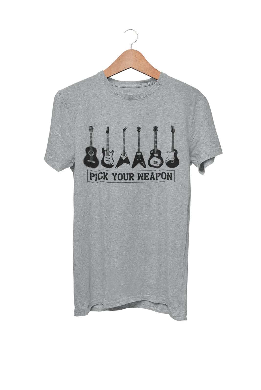 Pick Your Weapon Guitar T-Shirt Funny Musician Gift Guitarist Player Funny T-Shirt