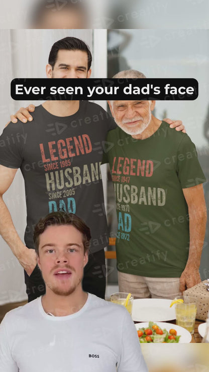 Personalised Legend Husband Dad T - Shirt - Fully Customisable Text & Dates T - Shirt Gift
