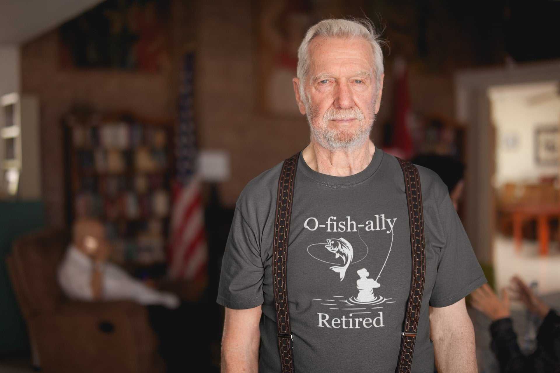 O-Fish-Ally Retired Fishing T-Shirt, alternate mockup view 3