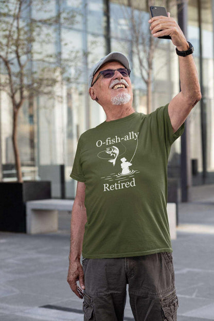 O-Fish-Ally Retired Fishing T-Shirt, alternate mockup view 1