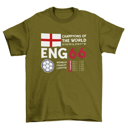 Retro Football T-Shirt England 1966 Champions Of The World Cup Winners Soccer T-Shirt Gift