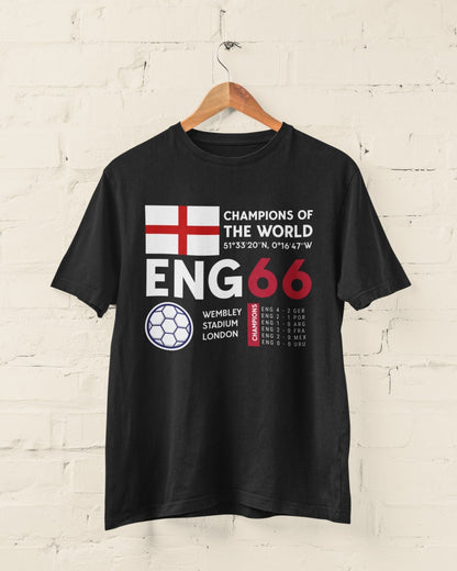 Retro Football T-Shirt England 1966 Champions Of The World Cup Winners Soccer T-Shirt Gift
