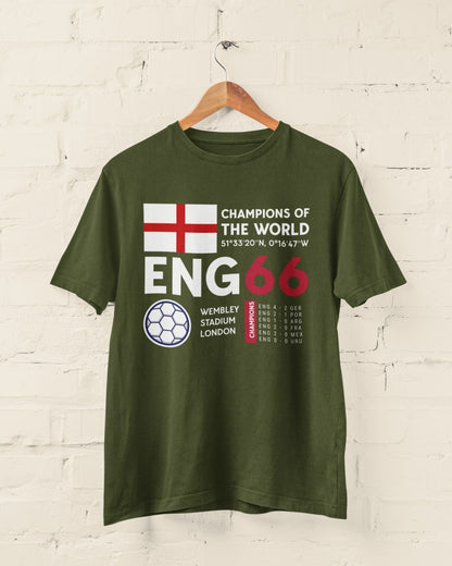 Retro Football T-Shirt England 1966 Champions Of The World Cup Winners Soccer T-Shirt Gift