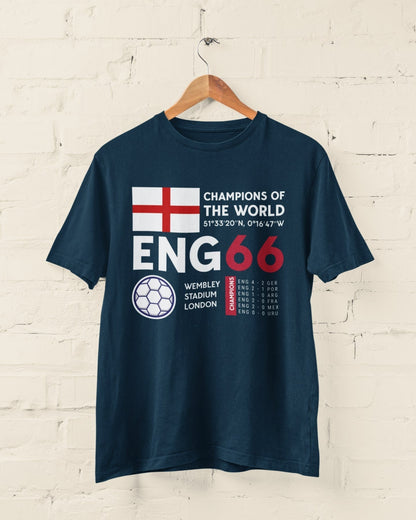 Retro Football T-Shirt England 1966 Champions Of The World Cup Winners Soccer T-Shirt Gift