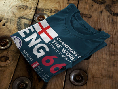 Retro Football T-Shirt England 1966 Champions Of The World Cup Winners Soccer T-Shirt Gift
