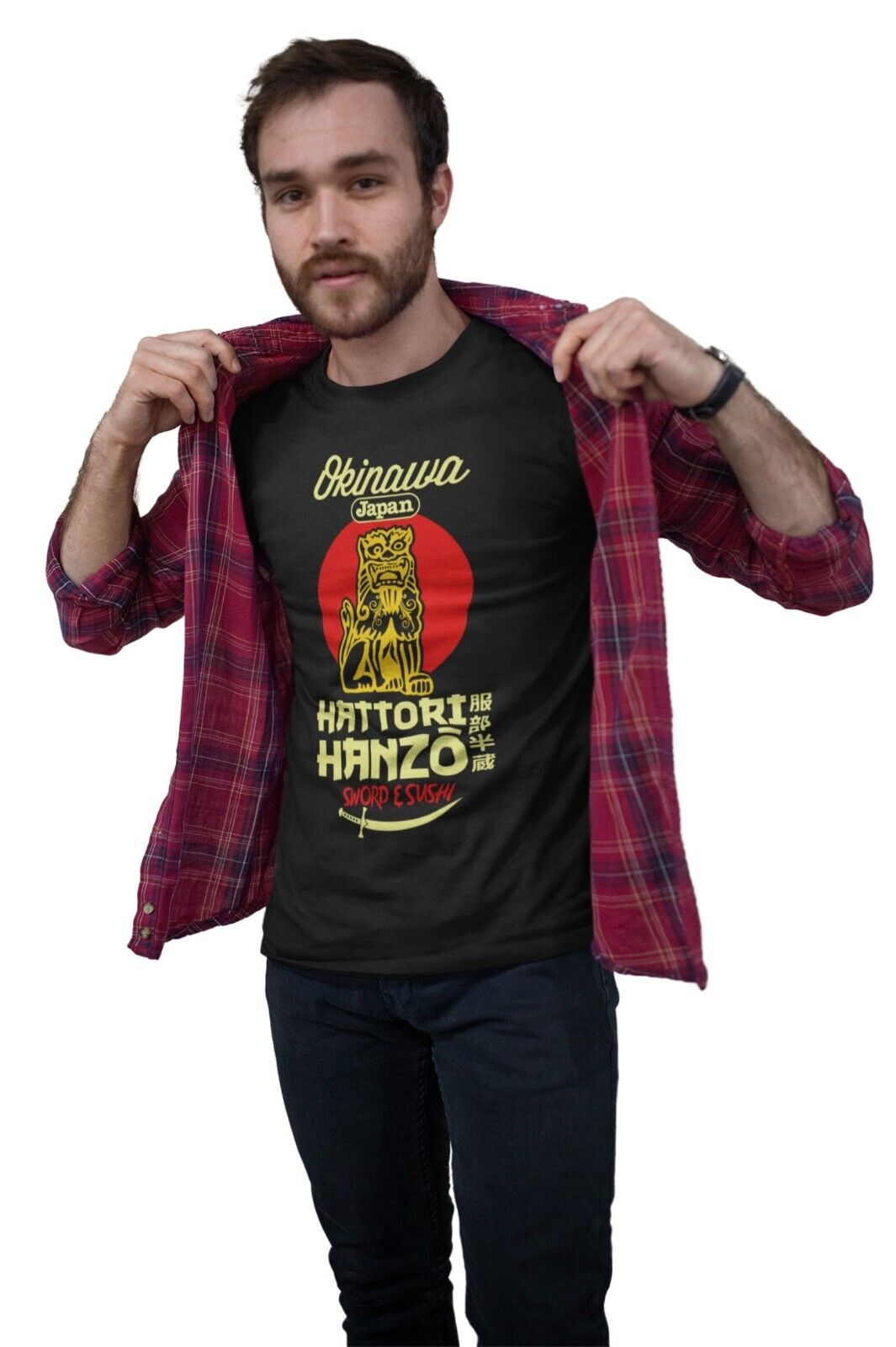 Retro Style T-Shirt Hattori Hanzo Sword And Sushi Gift for cult film fans